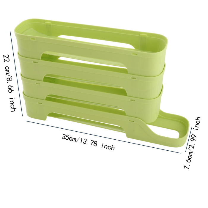 Crofta Refrigerator Egg Storage Rolling Slide Egg Storage Box for Kitchen Organizer 4 layer light green