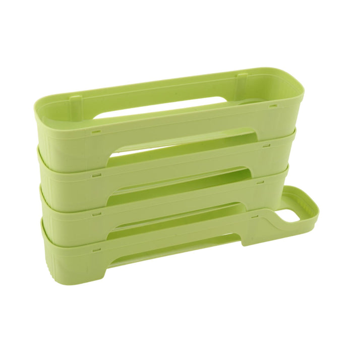 Crofta Refrigerator Egg Storage Rolling Slide Egg Storage Box for Kitchen Organizer 4 layer light green