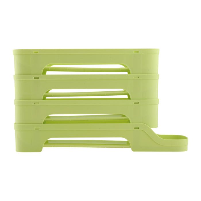 Crofta Refrigerator Egg Storage Rolling Slide Egg Storage Box for Kitchen Organizer 4 layer light green