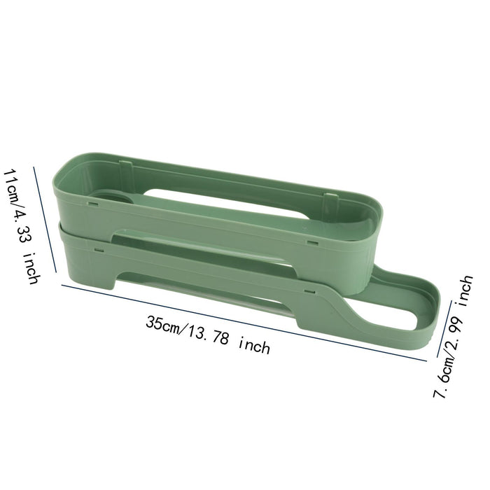 Crofta Refrigerator Egg Storage Rolling Slide Egg Storage Box for Kitchen Organizer 2 layer dark green