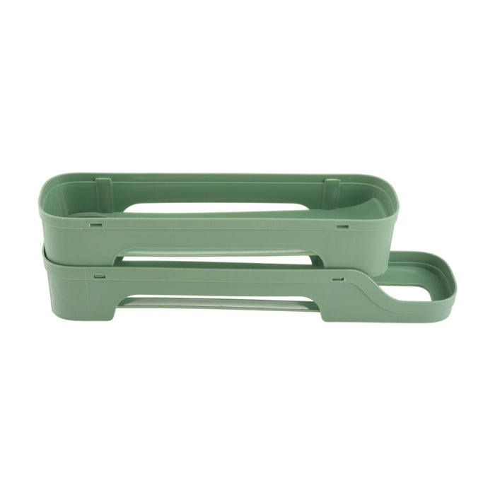 Crofta Refrigerator Egg Storage Rolling Slide Egg Storage Box for Kitchen Organizer 2 layer dark green