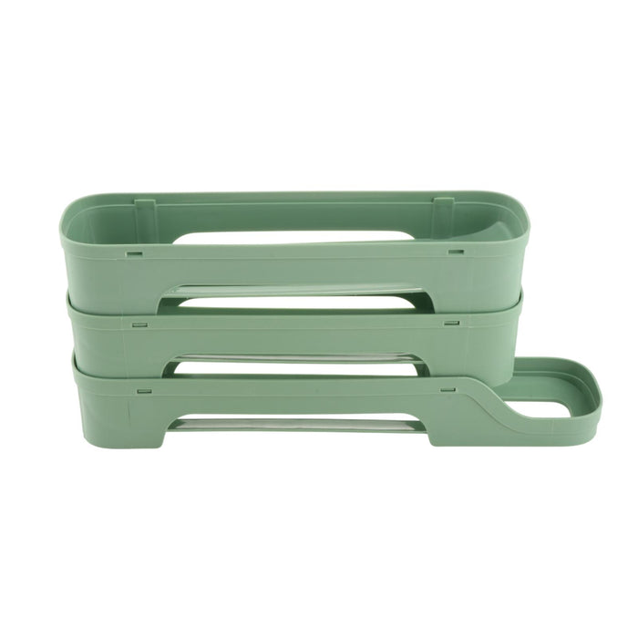 Crofta Refrigerator Egg Storage Rolling Slide Egg Storage Box for Kitchen Organizer 3 layer dark green