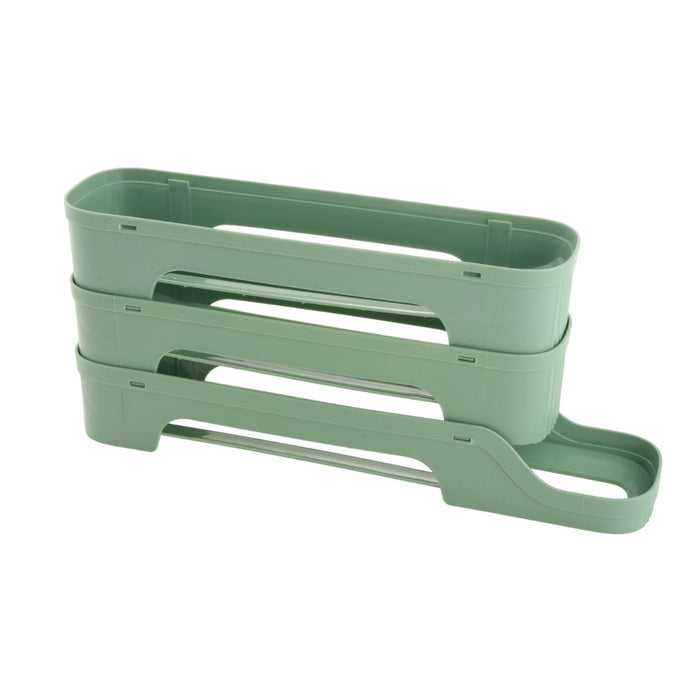 Crofta Refrigerator Egg Storage Rolling Slide Egg Storage Box for Kitchen Organizer 3 layer dark green