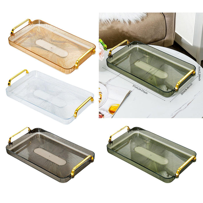 Crofta Serving Tray Perfume Cosmetic Storage Organizer for Office Breakfast Kitchen yellow