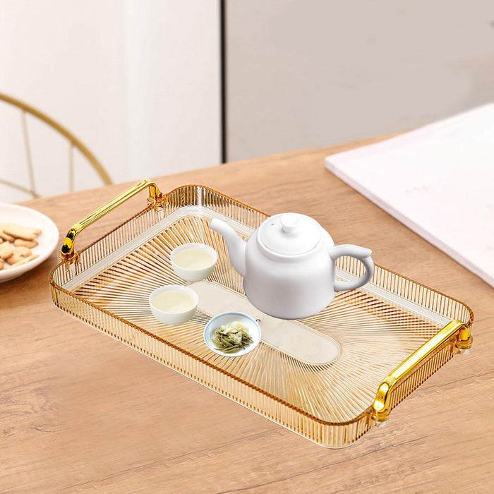 Crofta Serving Tray Perfume Cosmetic Storage Organizer for Office Breakfast Kitchen yellow