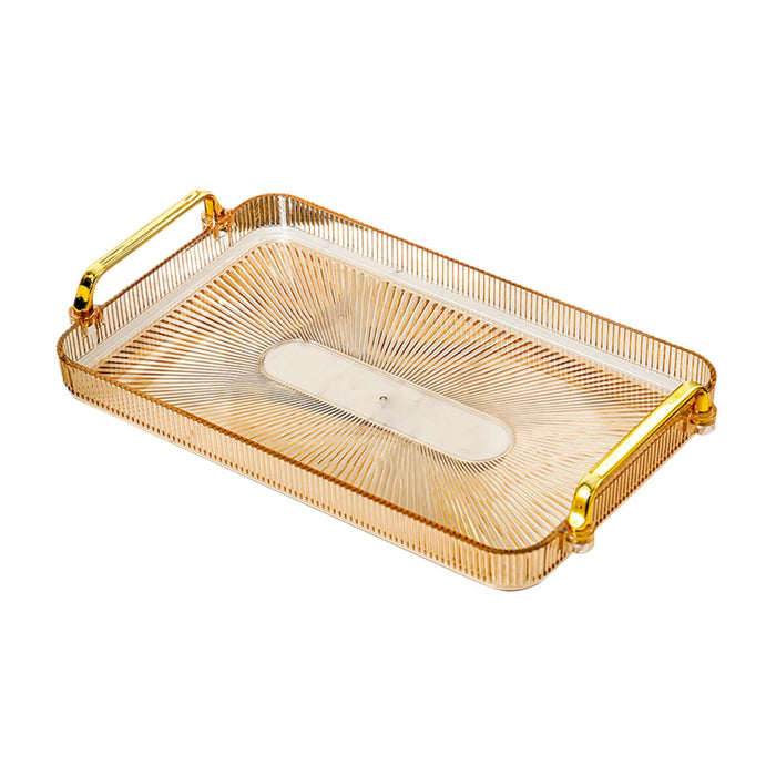 Crofta Serving Tray Perfume Cosmetic Storage Organizer for Office Breakfast Kitchen yellow