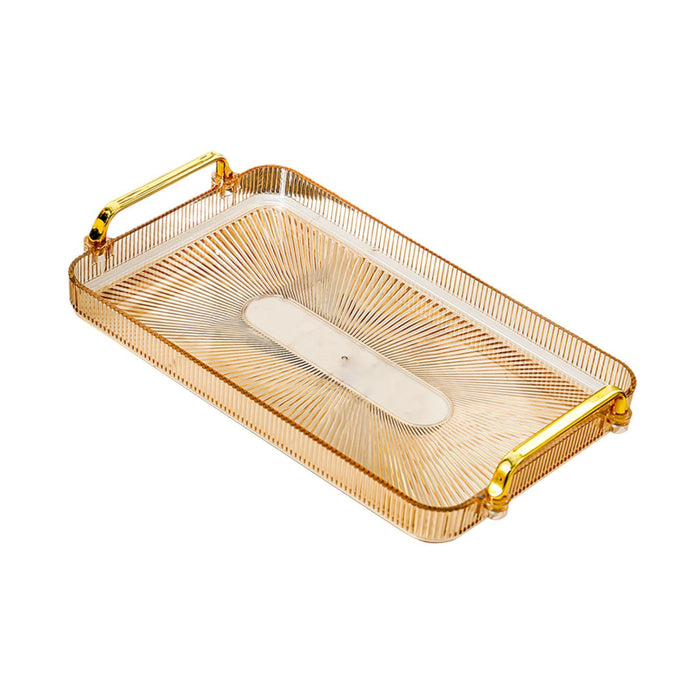 Crofta Serving Tray Perfume Cosmetic Storage Organizer for Office Breakfast Kitchen yellow