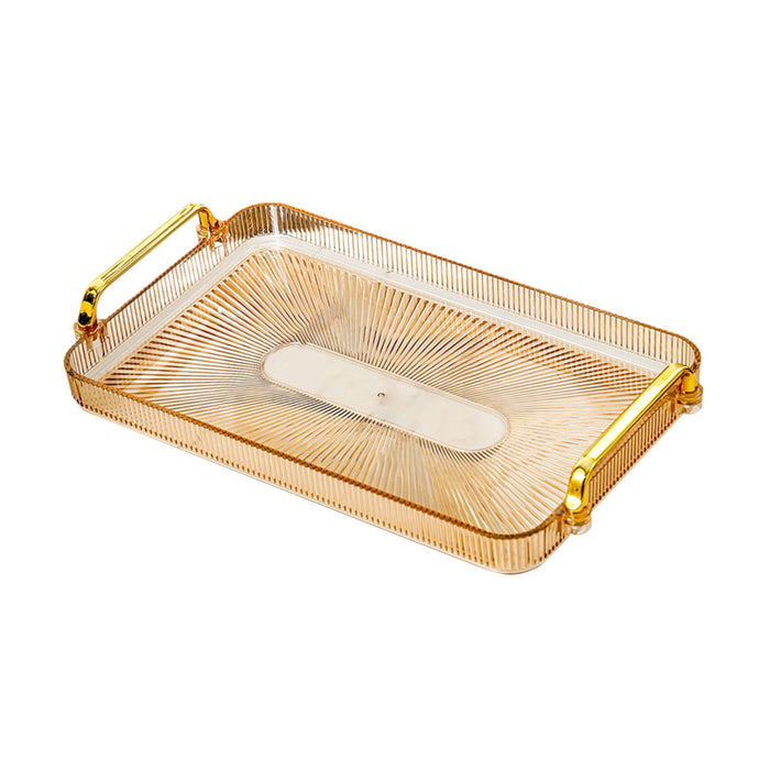 Crofta Serving Tray Perfume Cosmetic Storage Organizer for Office Breakfast Kitchen yellow