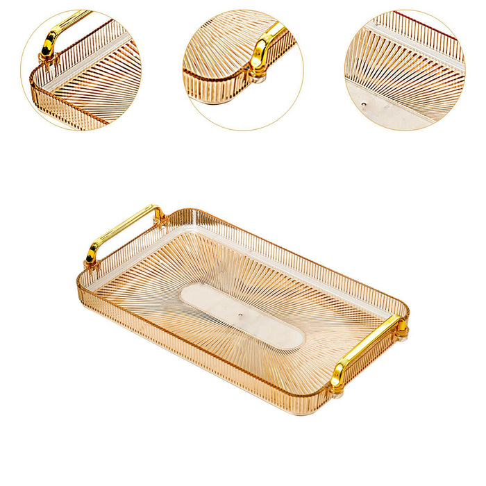 Crofta Serving Tray Perfume Cosmetic Storage Organizer for Office Breakfast Kitchen yellow