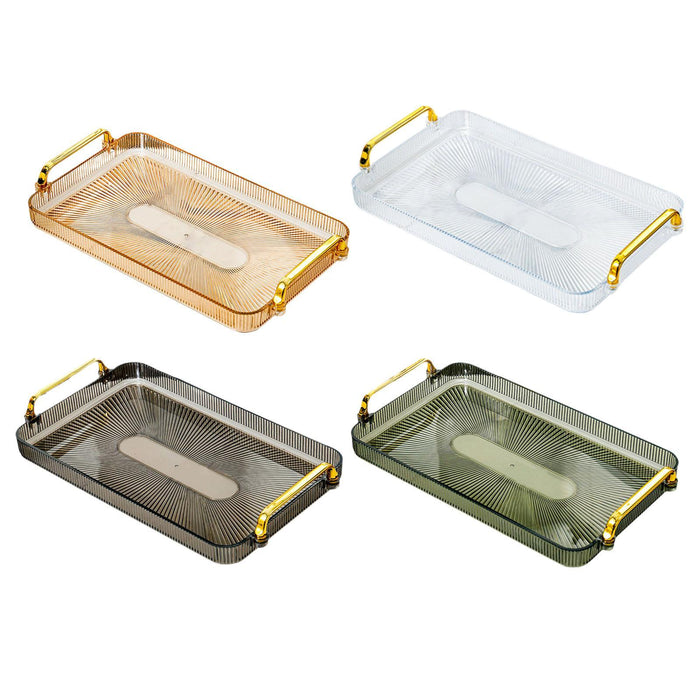 Crofta Serving Tray Perfume Cosmetic Storage Organizer for Office Breakfast Kitchen yellow