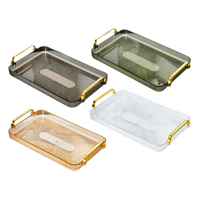 Crofta Serving Tray Perfume Cosmetic Storage Organizer for Office Breakfast Kitchen yellow