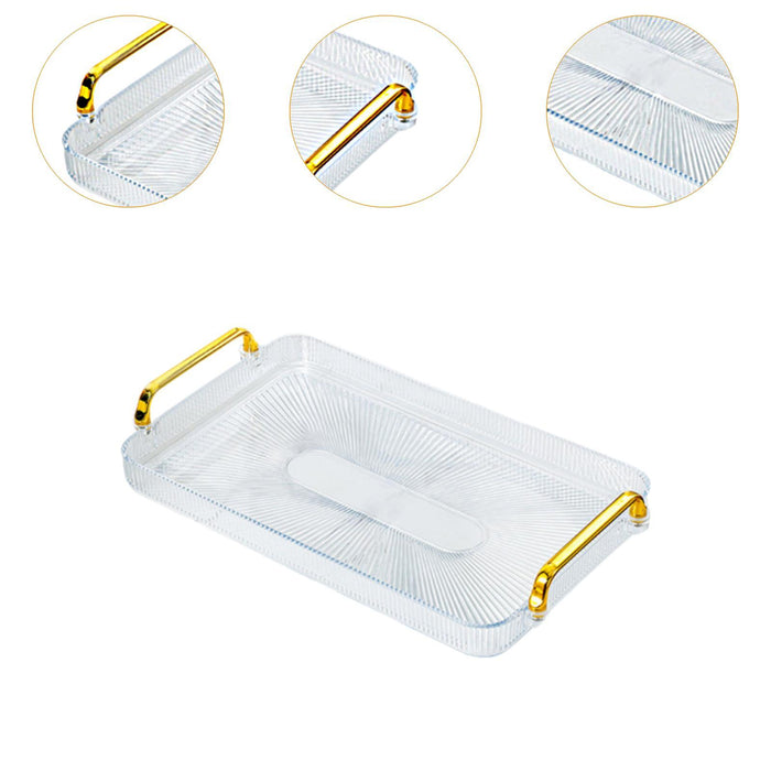 Crofta Serving Tray Perfume Cosmetic Storage Organizer for Office Breakfast Kitchen clear