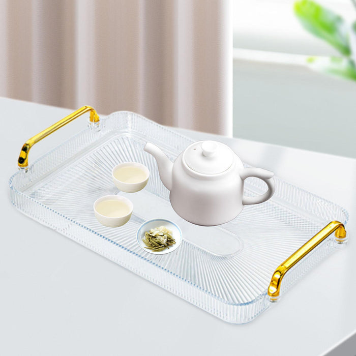 Crofta Serving Tray Perfume Cosmetic Storage Organizer for Office Breakfast Kitchen clear