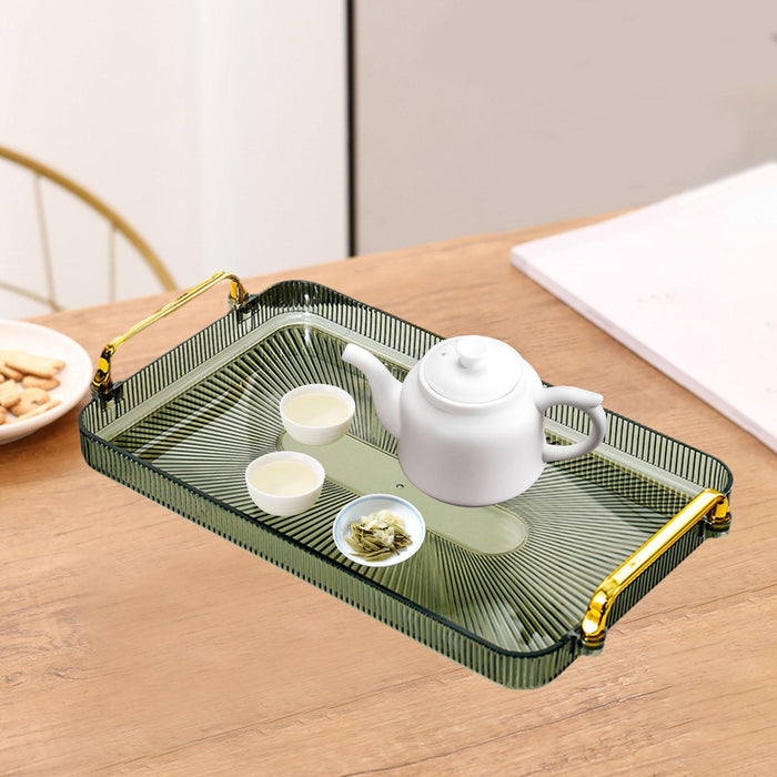 Crofta Serving Tray Perfume Cosmetic Storage Organizer for Office Breakfast Kitchen green