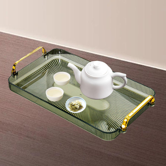 Crofta Serving Tray Perfume Cosmetic Storage Organizer for Office Breakfast Kitchen green