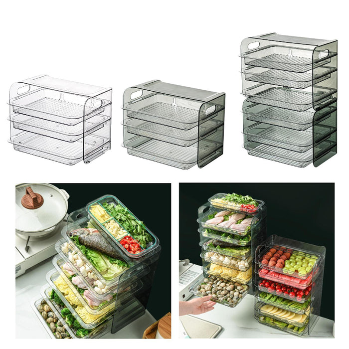 Crofta Food Preparation Plate Multi Layer Food Prep Tray for Home Pantry Restaurant white 3 layer