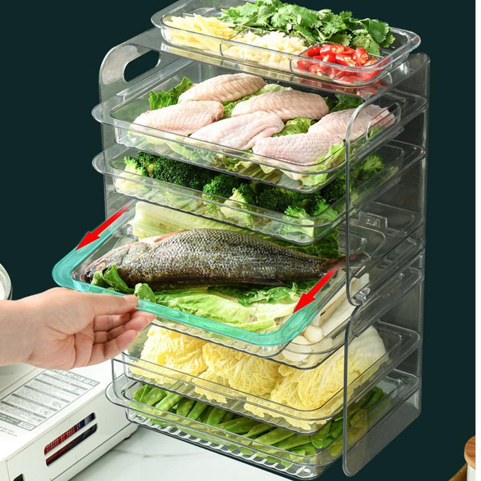 Crofta Food Preparation Plate Multi Layer Food Prep Tray for Home Pantry Restaurant green 3 layer