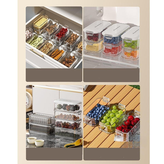 Crofta Food Fresh Box Clear Fruit Container Snack Box for Cafes Kitchen Dining Room