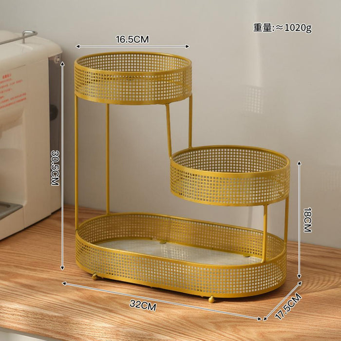 Crofta 3 Layer Wire Basket Stand Countertop Vegetable Bowl for Bread Storage Pantry M