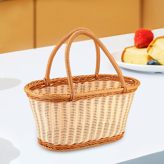 Crofta Picnic Baskets with Handles Farm Flower Baskets for Wedding Harvesting Fruit