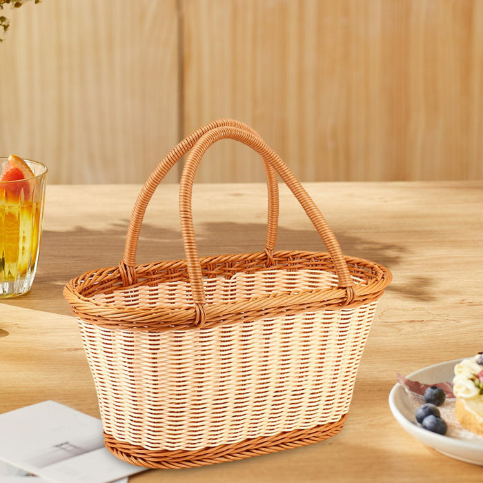 Crofta Picnic Baskets with Handles Farm Flower Baskets for Wedding Harvesting Fruit