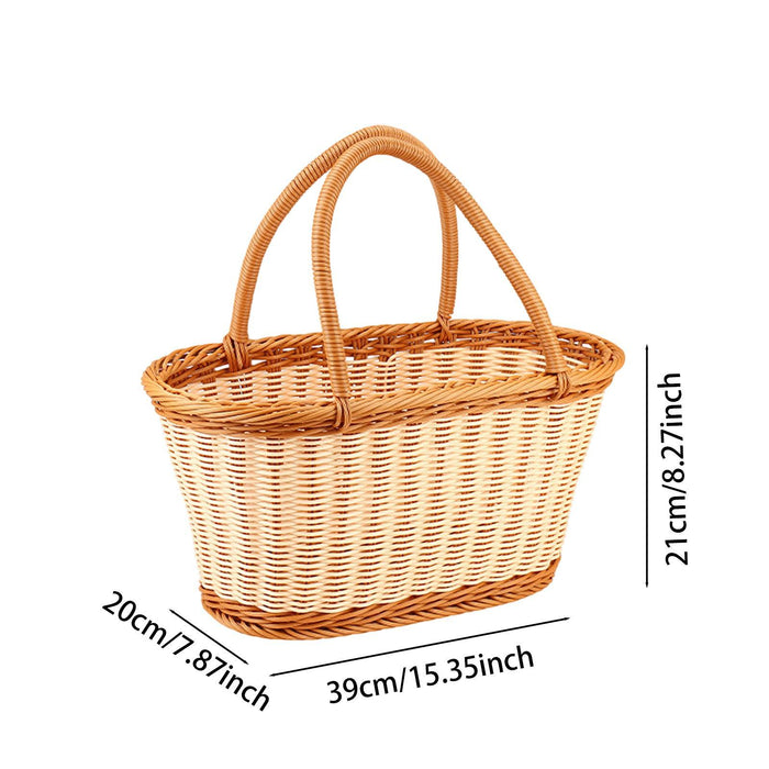 Crofta Picnic Baskets with Handles Farm Flower Baskets for Wedding Harvesting Fruit