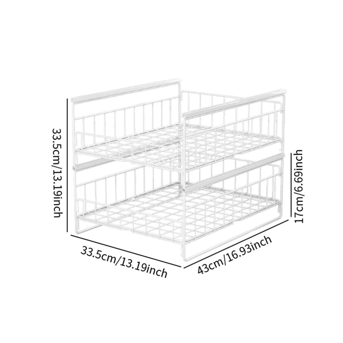 Crofta Kitchen Cabinet Organizer Sink Organizer for Bathrooms Offices Food Pantries 43cmx33.5cmx33.5cm