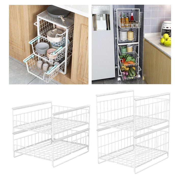 Crofta Kitchen Cabinet Organizer Sink Organizer for Bathrooms Offices Food Pantries 43cmx33.5cmx33.5cm