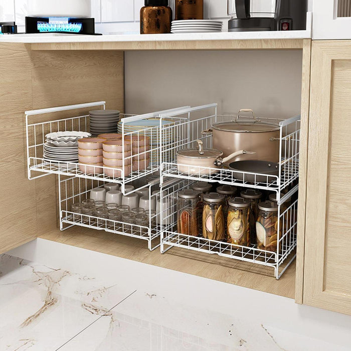 Crofta Kitchen Cabinet Organizer Sink Organizer for Bathrooms Offices Food Pantries 43cmx33.5cmx33.5cm