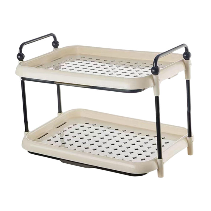 Crofta Cup Drying Rack Vanity Tray Coffee Cup Stand for Desktop Kitchen Room 2 layer