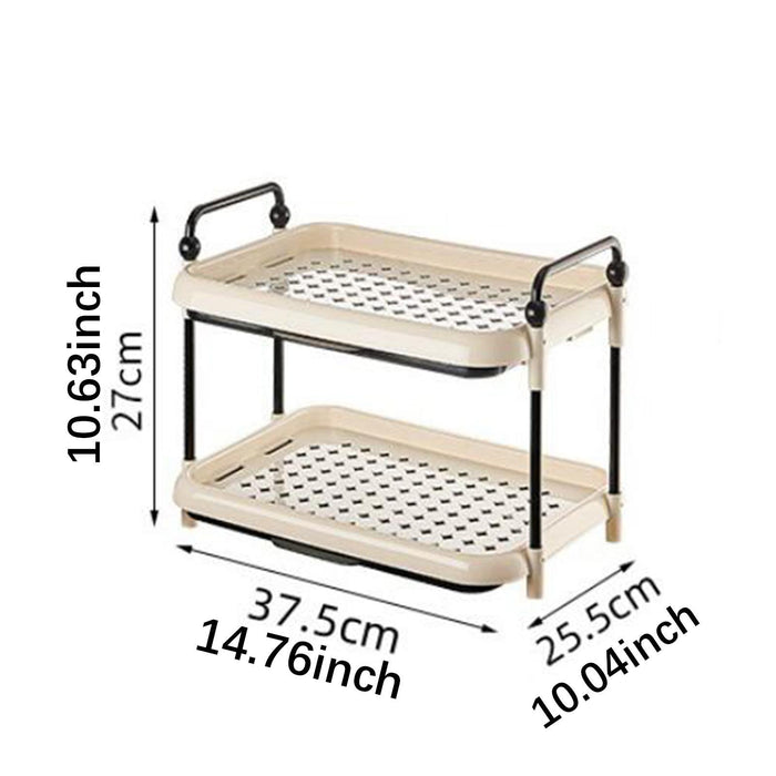 Crofta Cup Drying Rack Vanity Tray Coffee Cup Stand for Desktop Kitchen Room 2 layer