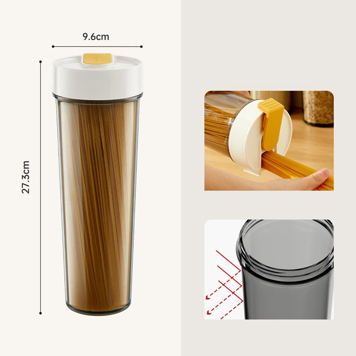 Crofta Spaghetti Storage Container Cereal Storage Cylinder for Dry Food Beans Pasta White