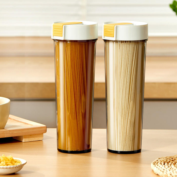 Crofta Spaghetti Storage Container Cereal Storage Cylinder for Dry Food Beans Pasta White