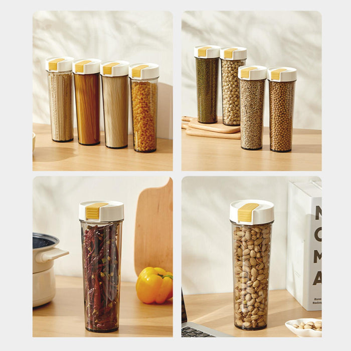 Crofta Spaghetti Storage Container Cereal Storage Cylinder for Dry Food Beans Pasta White