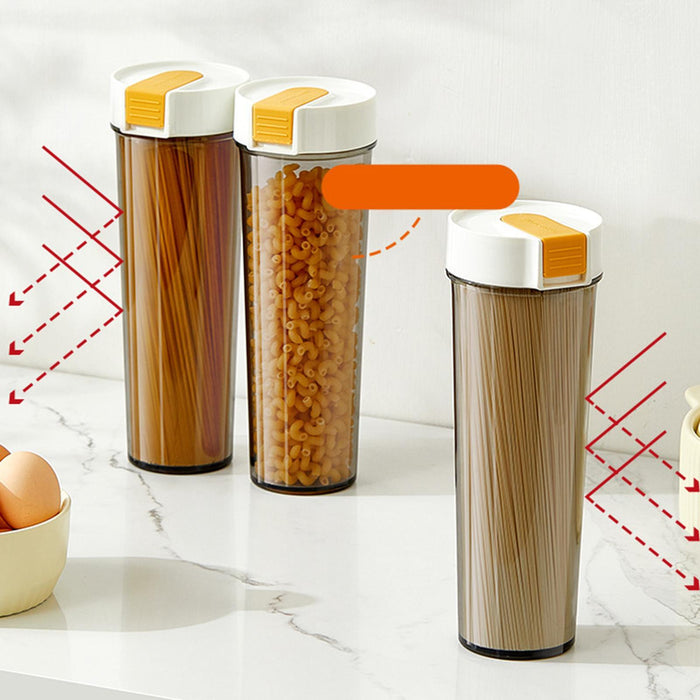 Crofta Spaghetti Storage Container Cereal Storage Cylinder for Dry Food Beans Pasta White