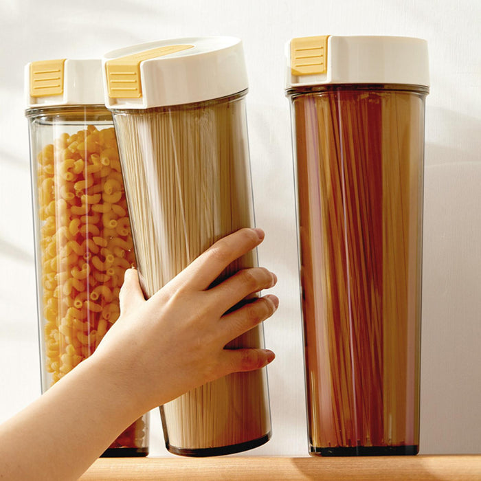 Crofta Spaghetti Storage Container Cereal Storage Cylinder for Dry Food Beans Pasta White