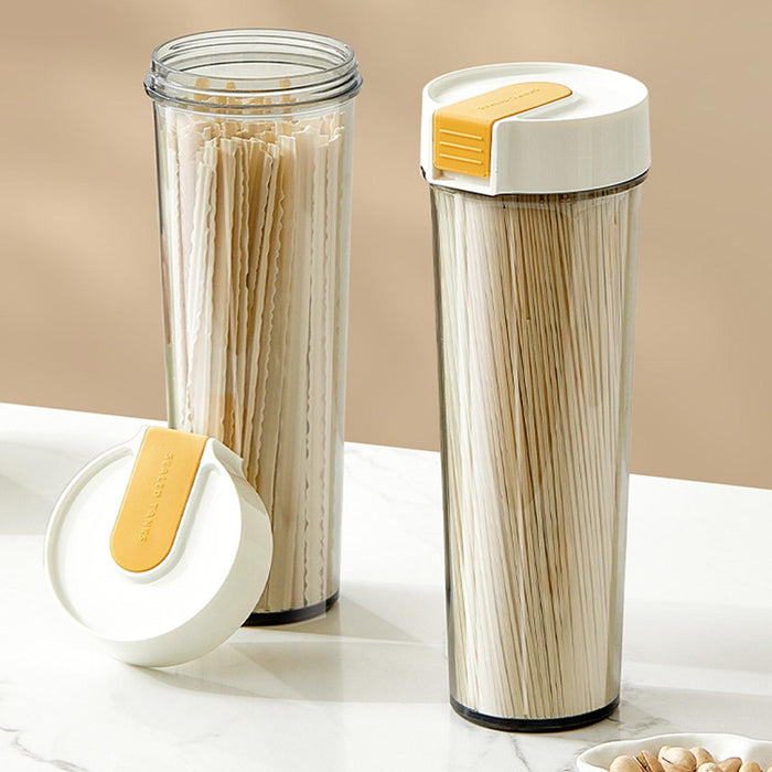 Crofta Spaghetti Storage Container Cereal Storage Cylinder for Dry Food Beans Pasta White