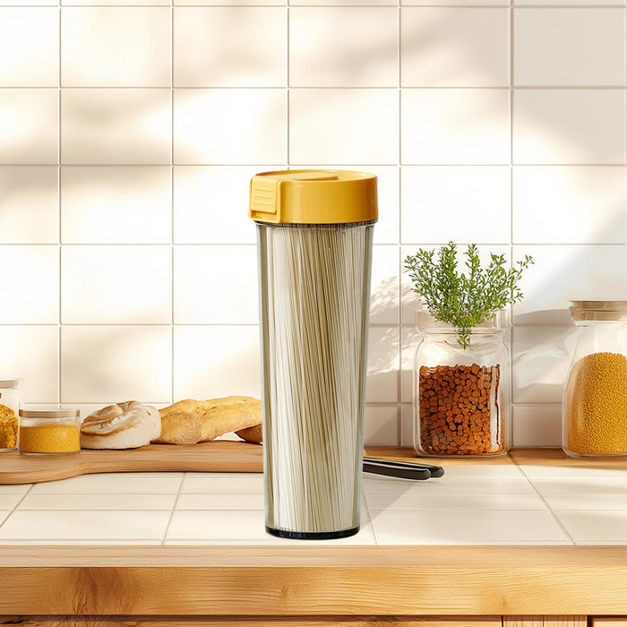 Crofta Spaghetti Storage Container Cereal Storage Cylinder for Dry Food Beans Pasta Yellow