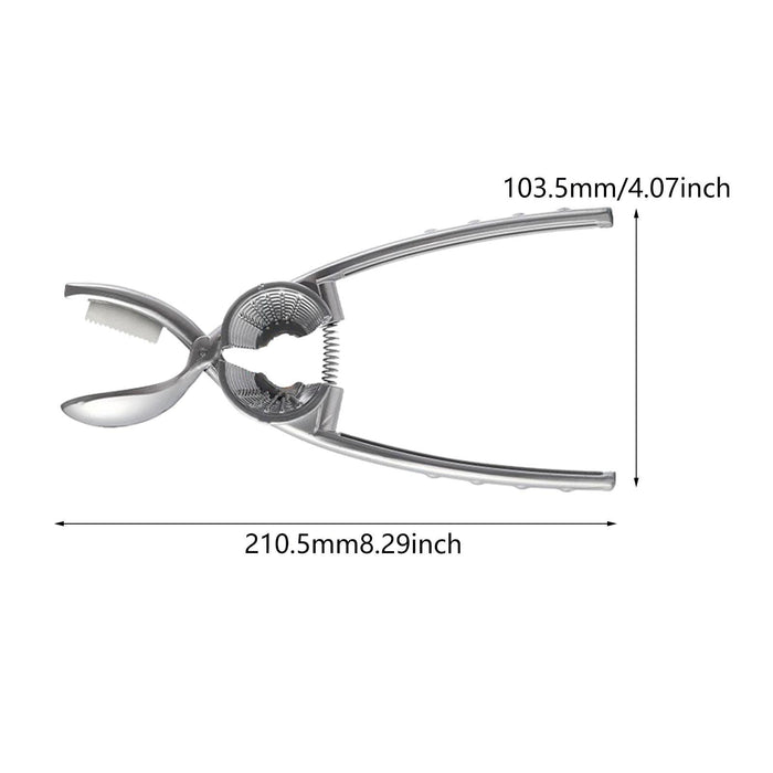 Crofta 2 in 1 Nutcracker Nut Crack Sheller Pliers for Pistachio Almonds Brazil Nuts Argent