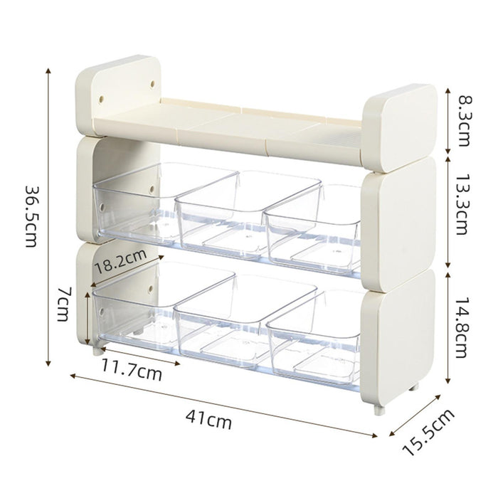 Crofta Tea Bag Organizer 3 Tier Portable Tea Storage Box for Pantry Kitchen Cabinet White