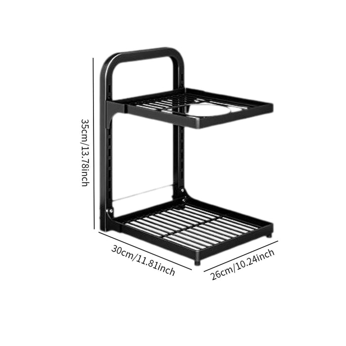 Crofta Pot Storage Rack Cookware Storage Support Adjustable Cookware Stand for Home 2  Layer