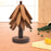 Crofta Wooden Tree Shape Trivets Foldable Creative for Hot Pot Holders Dishes Teapot Sapele 3 layers