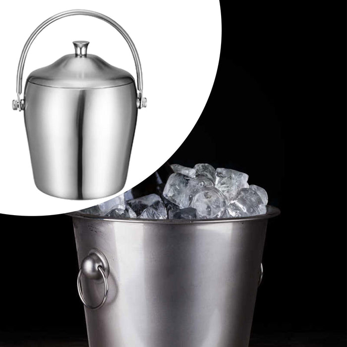 Crofta Ice Bucket Drink Tub with Lid Ice Container for Champagne Bottles Hotel Style B