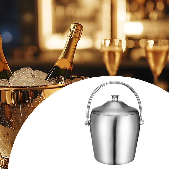 Crofta Ice Bucket Drink Tub with Lid Ice Container for Champagne Bottles Hotel Style B