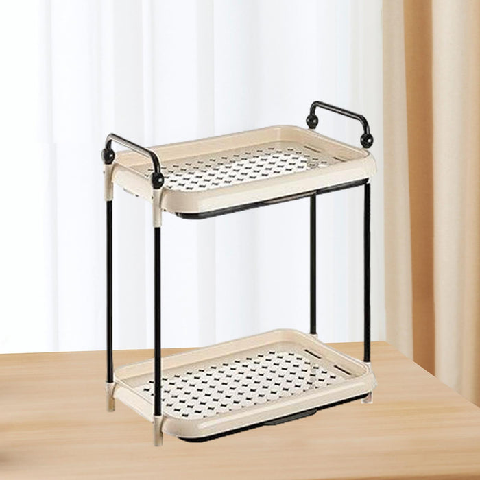 Crofta Cup Drying Rack Multifunctional Bottle Drain Rack for Countertop Dining Room black handle 2 layer