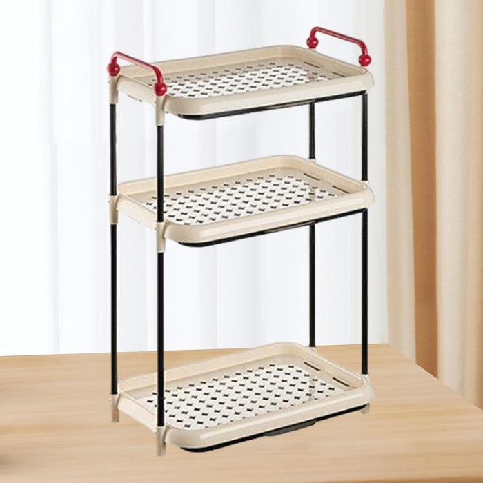 Crofta Cup Drying Rack Multifunctional Bottle Drain Rack for Countertop Dining Room red handle 3 layer