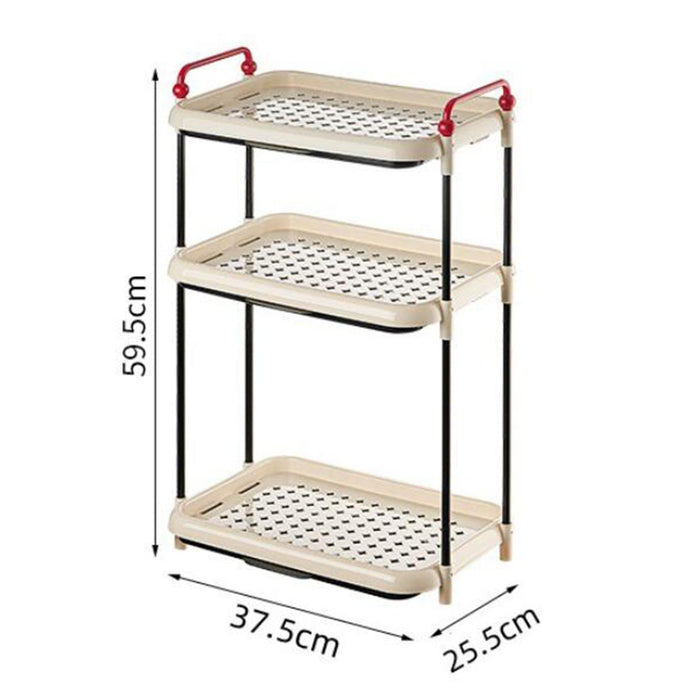 Crofta Cup Drying Rack Multifunctional Bottle Drain Rack for Countertop Dining Room red handle 3 layer