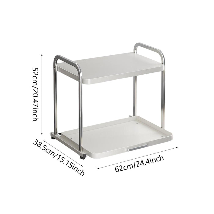 Crofta Stainless Steel Microwave Rack Multipurpose Kitchen Utensils Countertop Rack XL