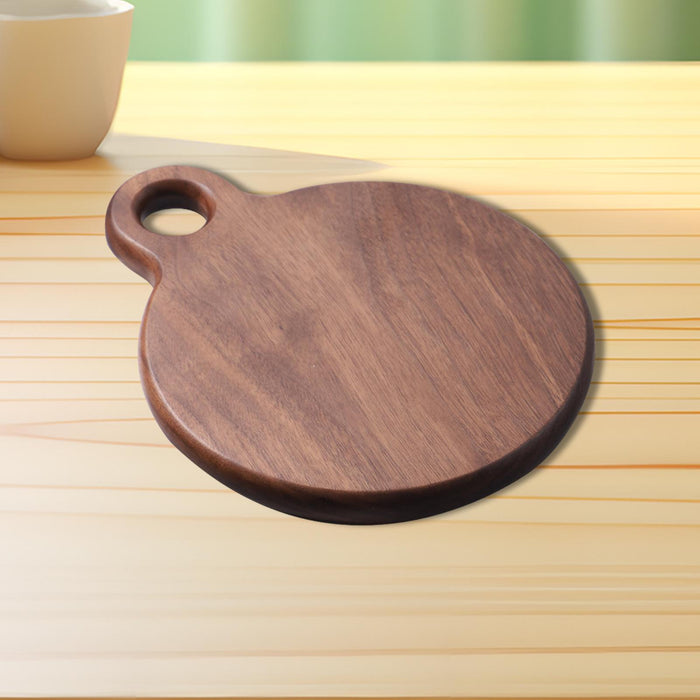 Crofta Wooden Cutting Board Easy Storage Chopping Board for Steak Vegetables Cheese Round