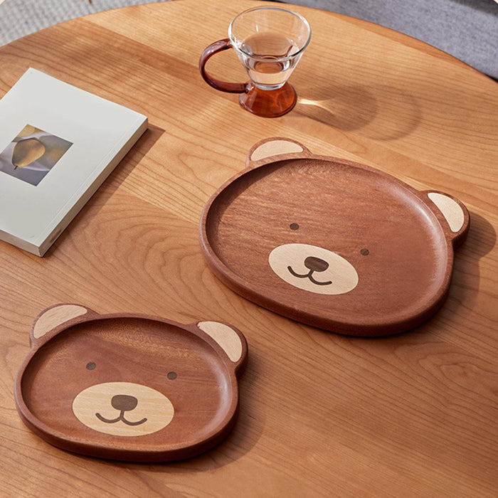 Crofta Bear Shaped Serving Tray Dish Plate for Party Favor Events Drawing Room Black Walnut S